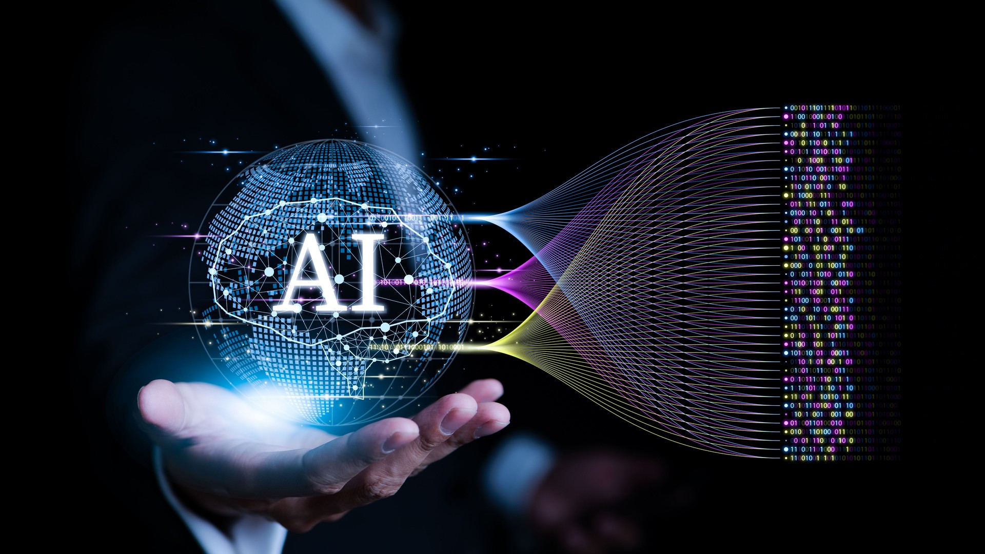 Concept of using AI technology to help manage big data. Learning of Artificial Intelligence for Business Analytics. Data Mining, analysing and visualizing complex data, innovation for futuristic,