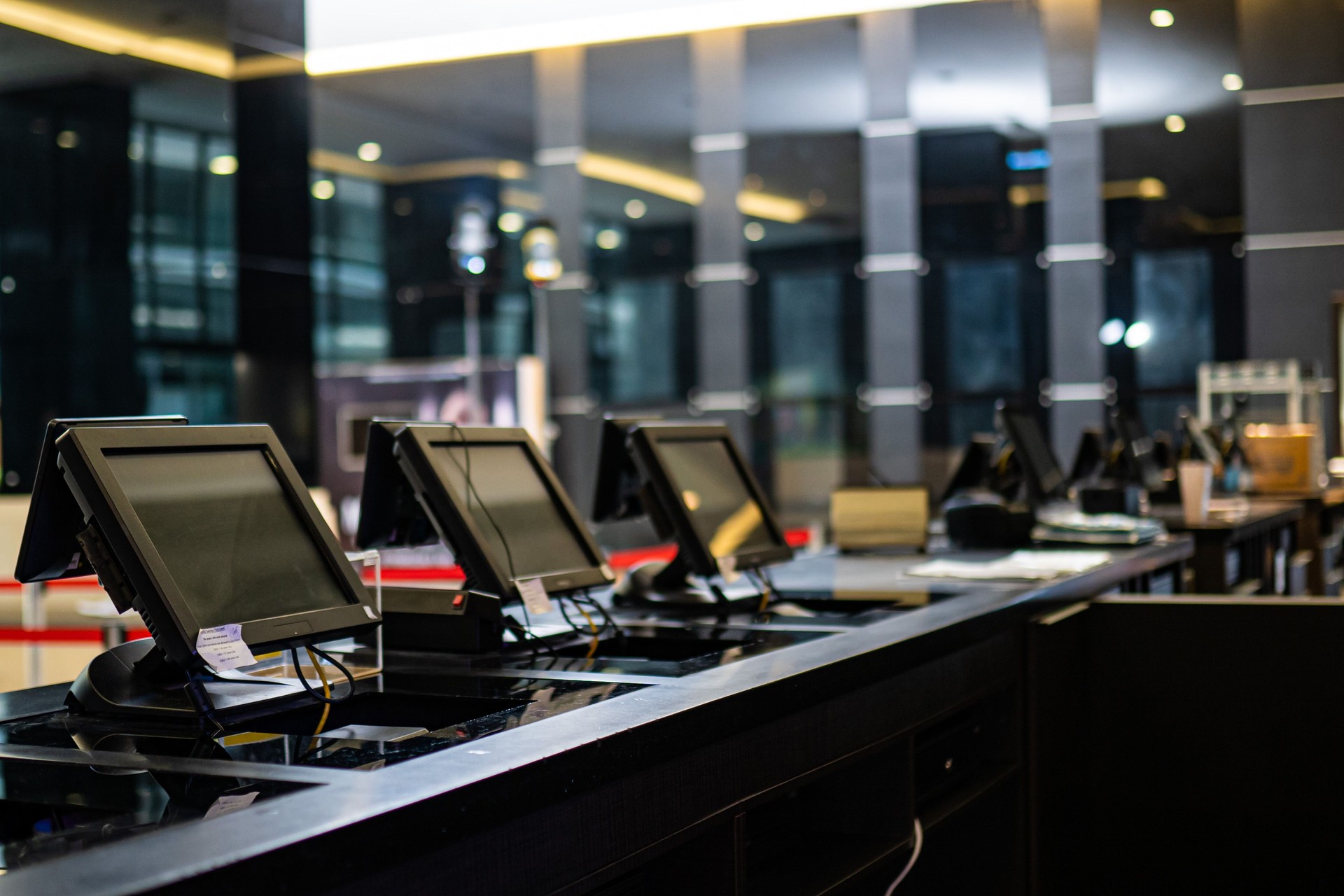 Cinema movie theater ticketing counter